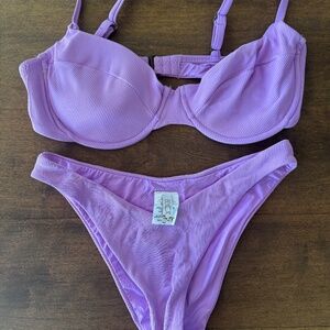 Becca Ribbed lavender bikini